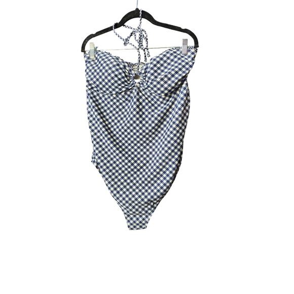 Motherhood Maternity Gingham One-Piece Swimsuit Large - Picture 1 of 7